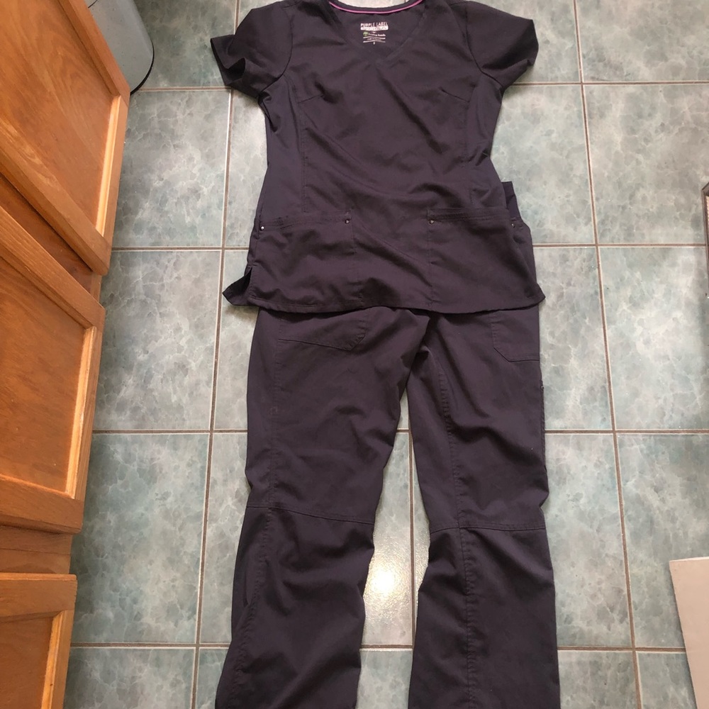 Purple label YOGA scrubs.